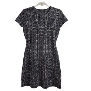 Theory Sweater Dress Small Black Branteen Wool Soft Luster Ribbed Knit‎ A-Line
